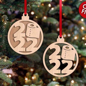2022 Ornamenti, carta igienica, ornamento natalizio divertente, download istantaneo, Glowforge, file tagliati al laser, cricut, silhouette