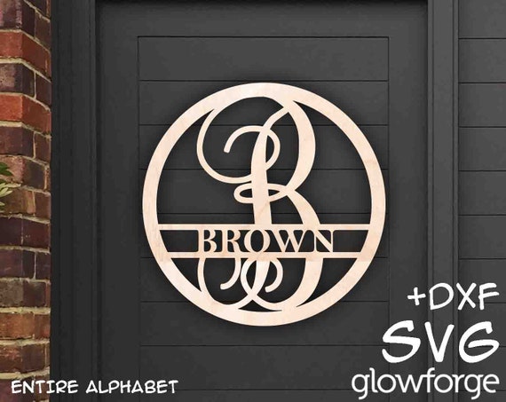 Download Monogram Circle Entire Alphabet Letter Glowforge Svg Door Etsy