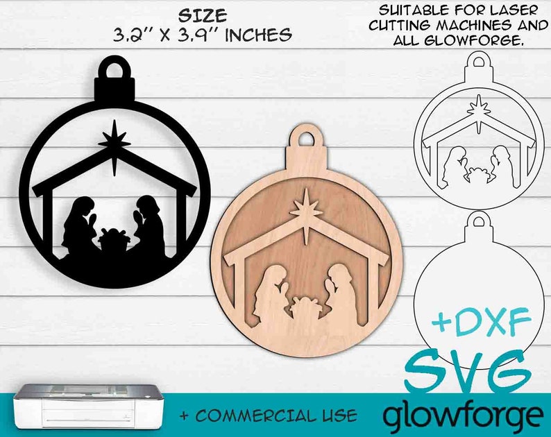 Nativity Scene Ornament Christmas Ornaments Glowforge SVG | Etsy Nativity Scene Ornament Christmas Ornaments Glowforge SVG | Etsy