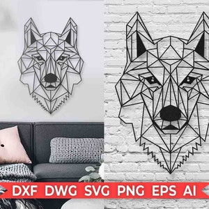 Wolf Wand Dekor Laser geschnitten Vorlage geschnitten Datei Sofortiger Download Dxf SVG Ai Schneide Vorlage