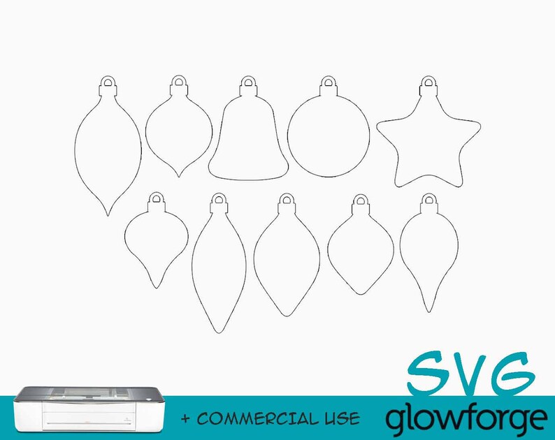 Download Christmas Ornaments Glowforge SVG Laser Cut DXF Instant | Etsy