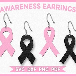 Awareness Ohrringe - SVG - Sofort Download - Cut File - Brustkrebs Band - Cricut - Silhouette - Glowforge