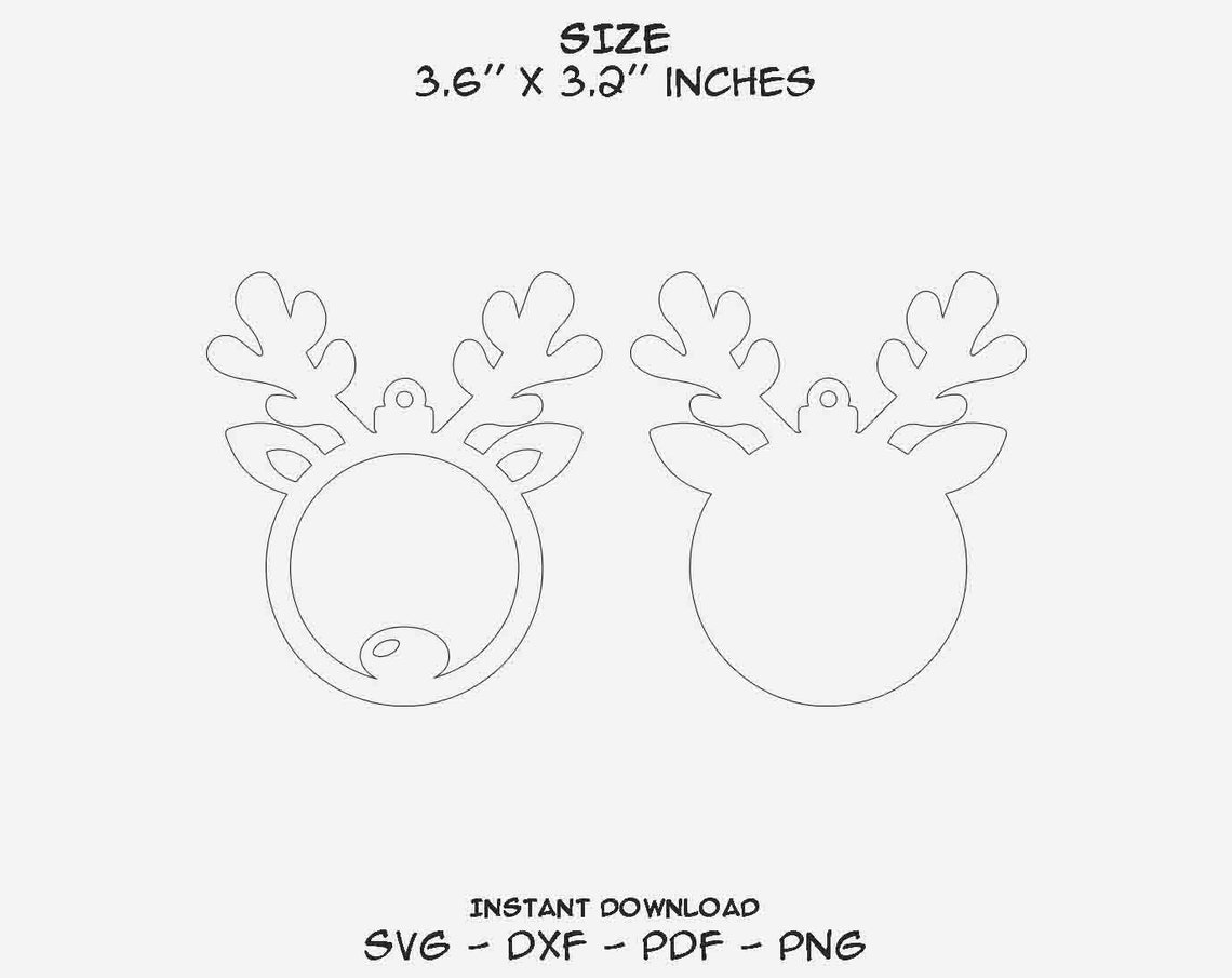 Reindeer Christmas Ornaments Antler 2022 SVG Etsy