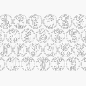 Monogram Circle Entire Alphabet Letter, Glowforge SVG, Door Hanger, Cut File, Instant Download, Laser Cut Template image 5