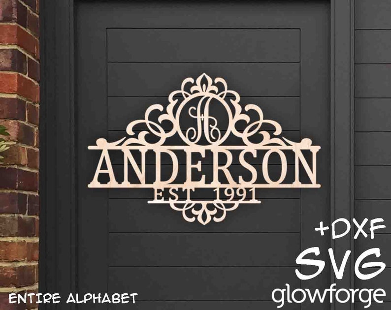 Download Monogram Entire Alphabet Letter Glowforge SVG Door Hanger | Etsy