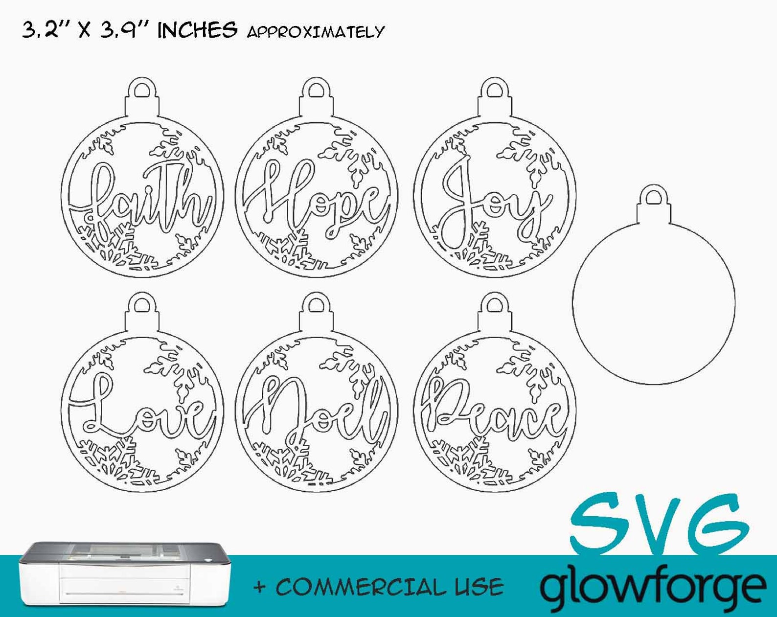 6 Snowflake Christmas Ornaments Glowforge SVG Cut File | Etsy 6 Snowflake Christmas Ornaments Glowforge SVG Cut File | Etsy