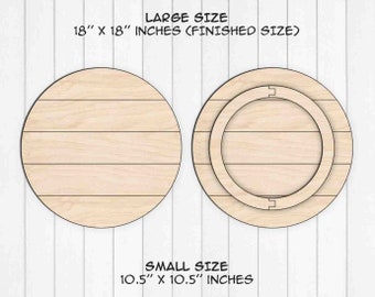 18'' y 10.5'', incluyen 2 tamaños, Shiplap Round, Instant Download, formatos SVG PDF Dxf, archivos Glowforge Cut (SVG), archivos Laser Cut (dxf)
