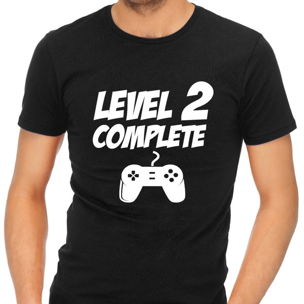 Level 2 Complete Men's T-Shirt, Funny 2nd Wedding Anniversary Gift for Husband Men Him Boyfriend