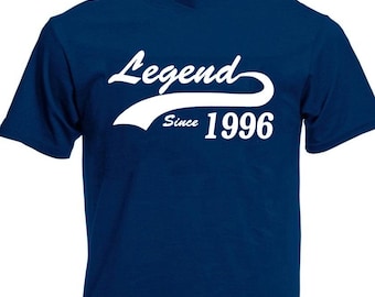 Camiseta de hombre "Leyenda desde 1996", regalo de 30 cumpleaños para hombres, papá, esposo, hombre de 30 años