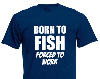 Born To Fish Men's T-Shirt, Funny Birthday Presents Gifts For Fisherman Him Son Men Dad Boyfriend Husband