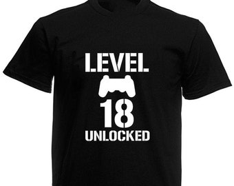 Level 18 Unlocked Men's T-Shirt, 18th Birthday Gift For Men Boy Son 18 Year Old