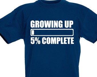 5th Birthday Gift, Growing Up 5% Complete T-Shirt For 5 Year Old Boy or Girl