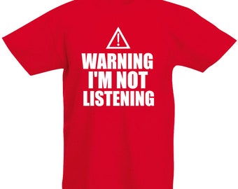 Waarschuwing Ik ben niet luisteren T-shirt, verjaardagscadeaus, presenteert voor Teen Boys Maten 5 6 7 8 9 10 11 12 13 14 15 jaar oud