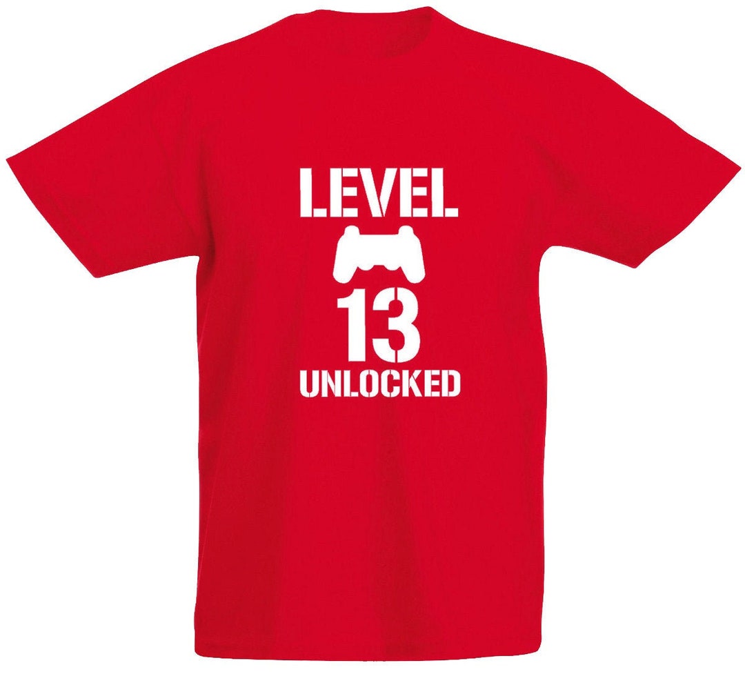 Level 13 Unlocked Boys Tshirt 13th Birthday Gift Tshirt for 13 Year Old Boys Etsy