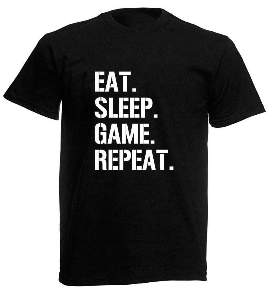 Eat Sleep Game Repeat Men's Gamer T-shirt Funny Birthday | Etsy