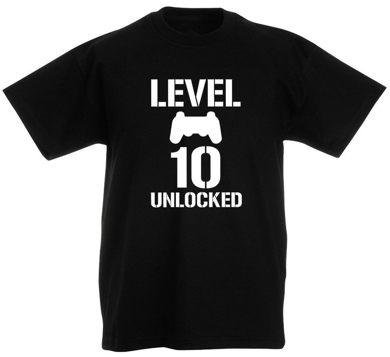 Level 10 Unlocked Boys Tshirt 10th Birthday Gift Present for Etsy