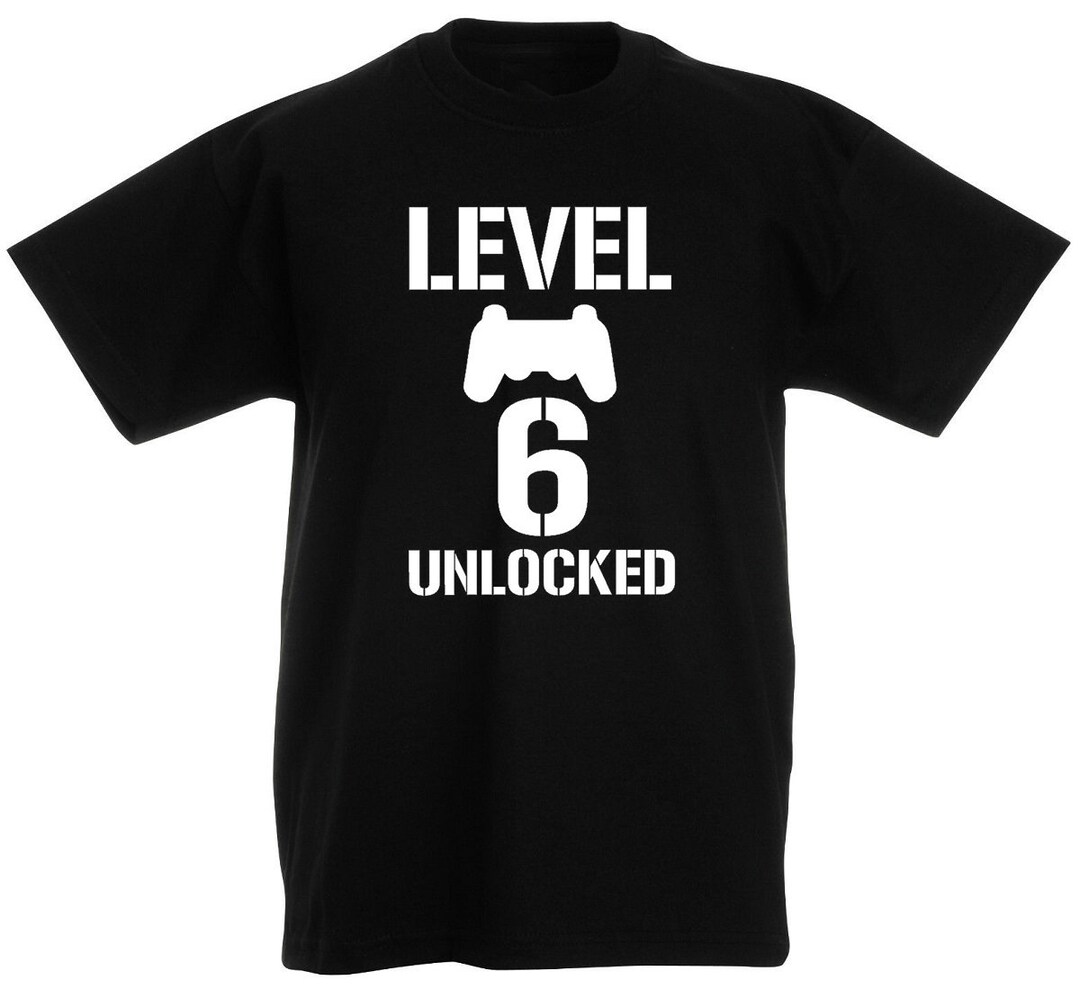 Level 6 Unlocked Boys Tshirt, 6th Birthday Gift Present for 6 Year Old Boys Kids Gamer Son Etsy
