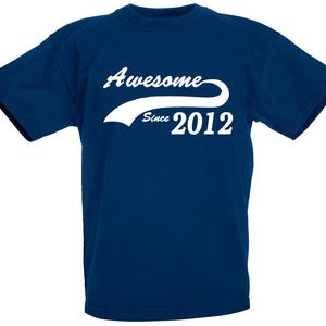 Awesome Since 2012 13th Birthday Gift T-Shirt For 13 Year Old Boys and Girls