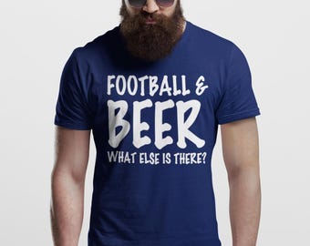 Football & Beer Men's T-Shirt, Funny Birthday Christmas Stocking Filler Presents Gifts For Him Men Friend Dad Boyfriend Husband Mens Gift