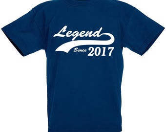 Legend Since 2017 9th Birthday Gift T-Shirt For 9 Year Old Boys and Girls