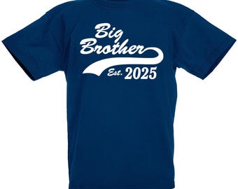 Big Brother Est 2025 Boys T-Shirt New Baby Annoucement Gift For Big Brother, Baby Shower Present