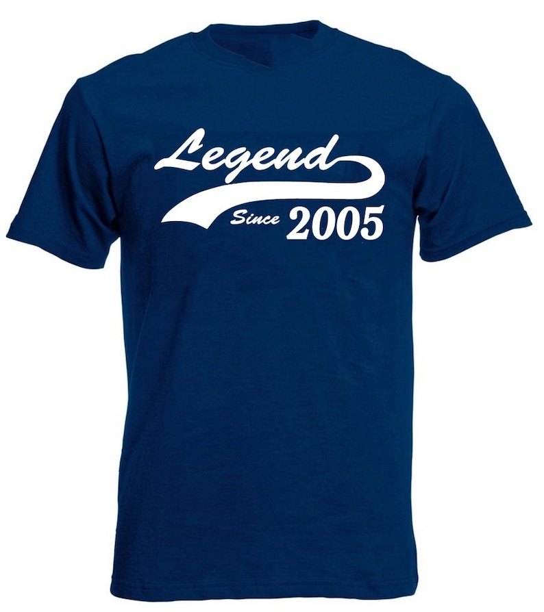 Camiseta de hombre "Leyenda desde 2005", regalo de 21 cumpleaños para hombre, niño o hijo de 21 años Navy