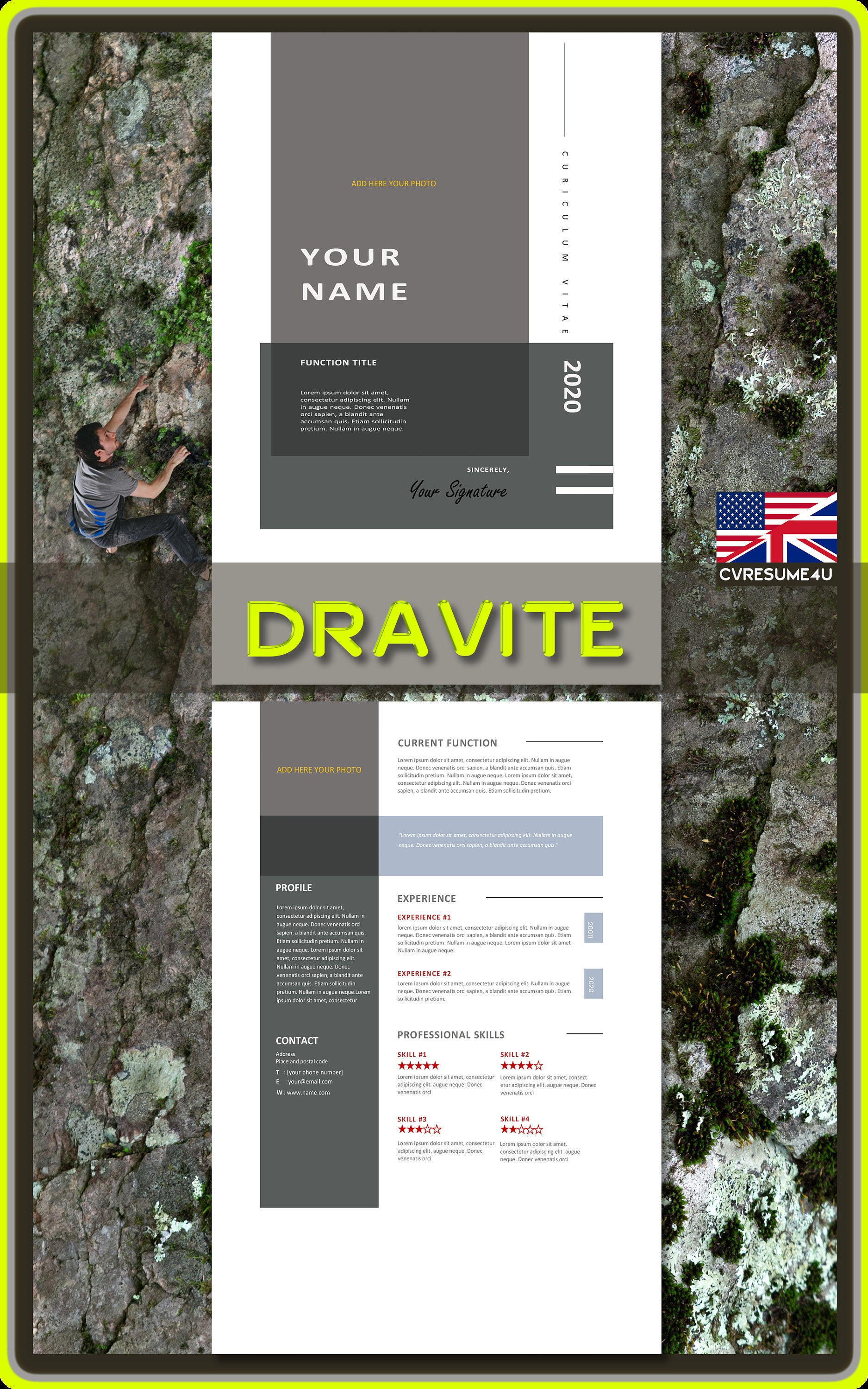 Professional Resume Template, CV Template, Instant Download, Editable Professional Resume Template, CV Template, Instant Download, Editable