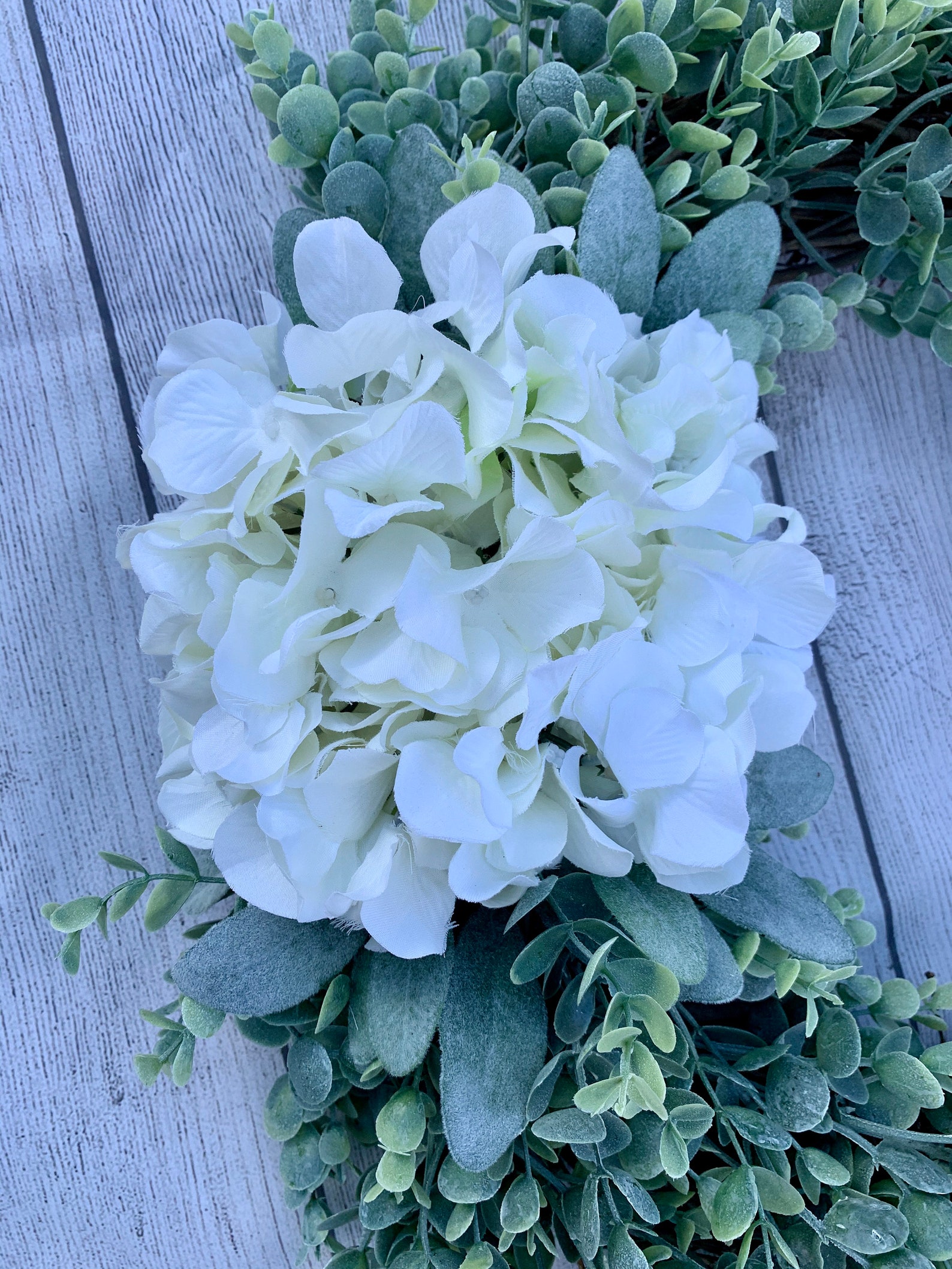 Monogram Eucalyptus Lambs Ear & Hydrangea Wreath Etsy