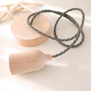 Lámpara de madera, aspecto natural, juego completo, casquillo E26/E27, estilo bohemio, escandinavo.