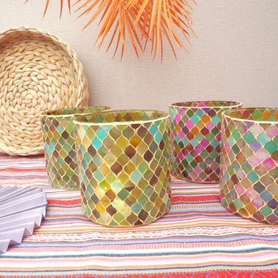 カラフルモザイクグラス カラフルモザイクガラスワイングラス カラフル