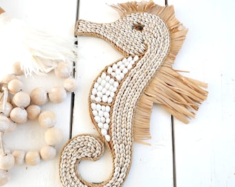 Seahorse made of shells, handmade in Bali, coastel, beach decor, interior, boho, gift