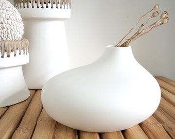 Keramiek Scandinavisch design witte vaas L, Scandinavisch design, boho, scandiboho, cadeau, droogbloemen, housewarming