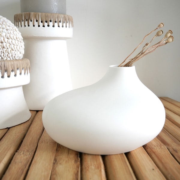 Keramiek Scandinavisch design witte vaas L, Scandinavisch design, boho, scandiboho, cadeau, droogbloemen, housewarming