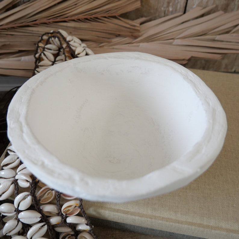 Small plasterd paper maché bowl, boho, farmhouse, rustic, rural, gift, handmade, Ibiza styl, image 3