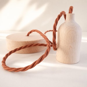 Lámpara de madera, aspecto natural, juego completo, casquillo E26/E27, estilo bohemio, escandinavo.