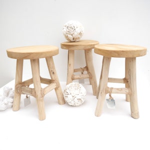 Wooden XXS stool, handmade, India, boho, kitchen, bathroom, display, riser, planter