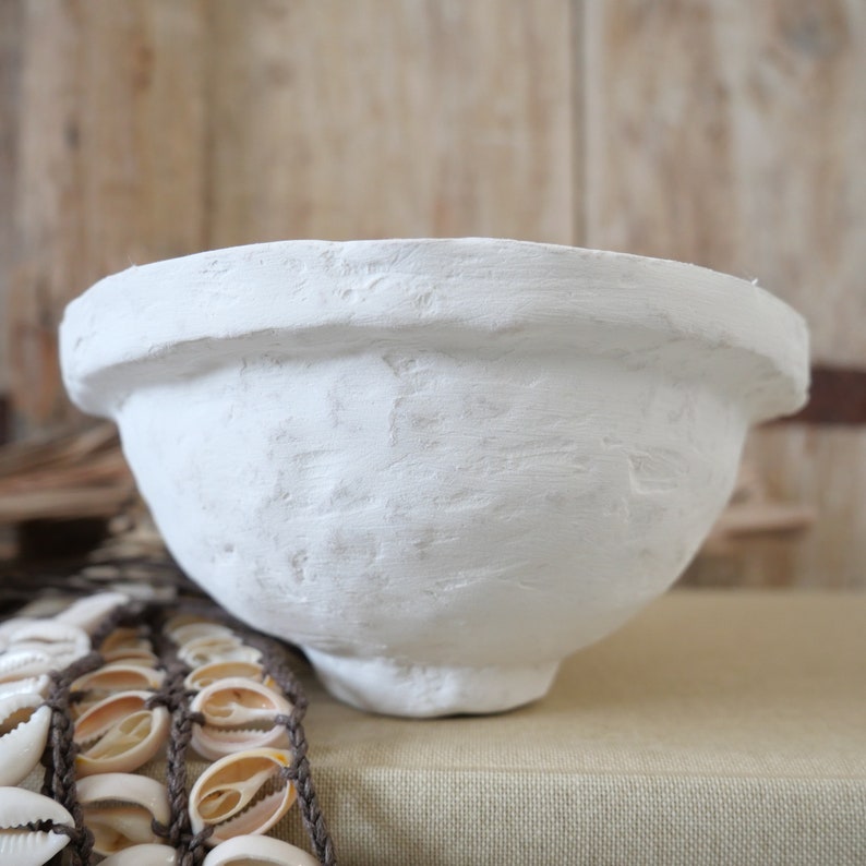 Small plasterd paper maché bowl, boho, farmhouse, rustic, rural, gift, handmade, Ibiza styl, image 4