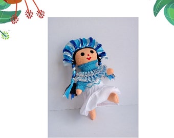 Mexican Rag Doll, Maria Doll with traditional dress, Lele Doll, Otomi Doll, Indigenous Doll, Mexican Toy, Mexican Handicrafts