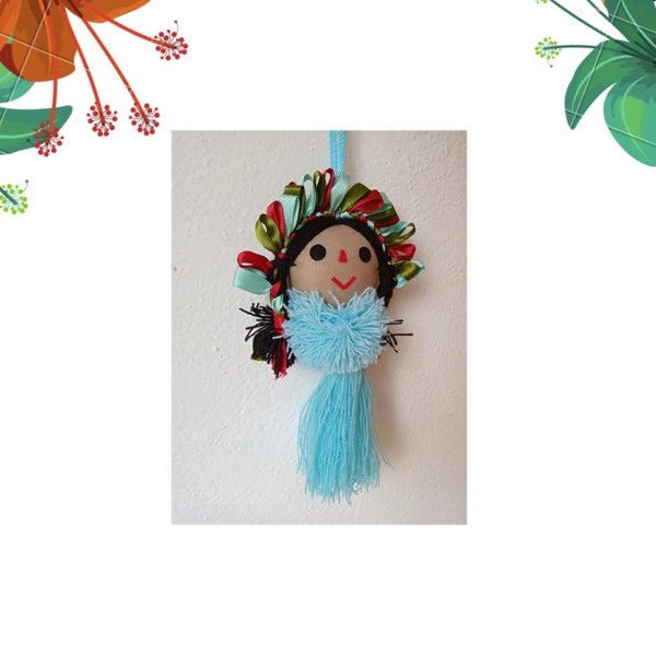 Mexican Maria Doll Tassel, Maria Doll Tassel,  Car Accessory, Bag Accessory