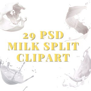Milk Elements, Milk Overlays, Split Milk Elements, Moving Milk Elements, Milk Overlays, Liquid Overlays, Split Liquid, Photoshop