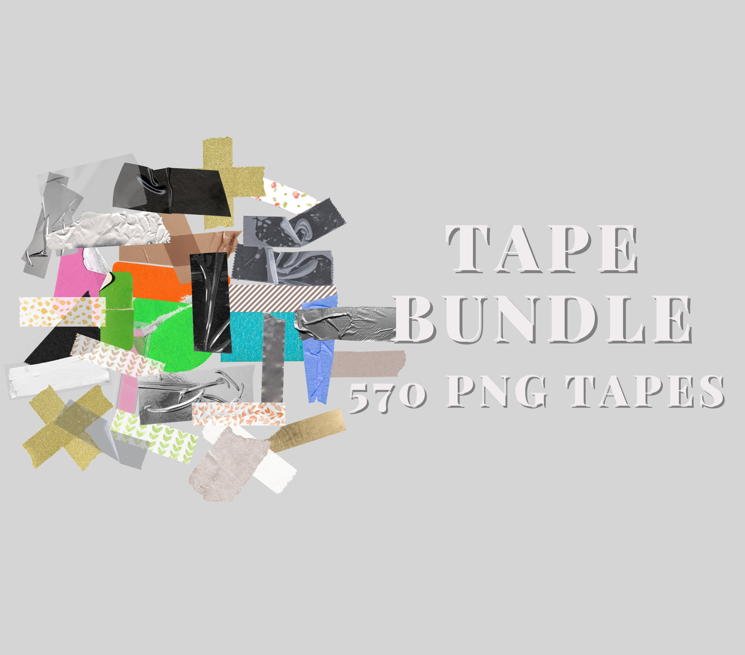 Tape Clipart Bundle, Tape Elements, Tape Digital Art, Tape Digital ...