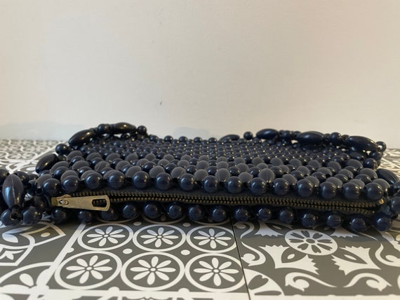 1950s/1960s Empire Made Navy Beaded Shoulder Bag - image 6