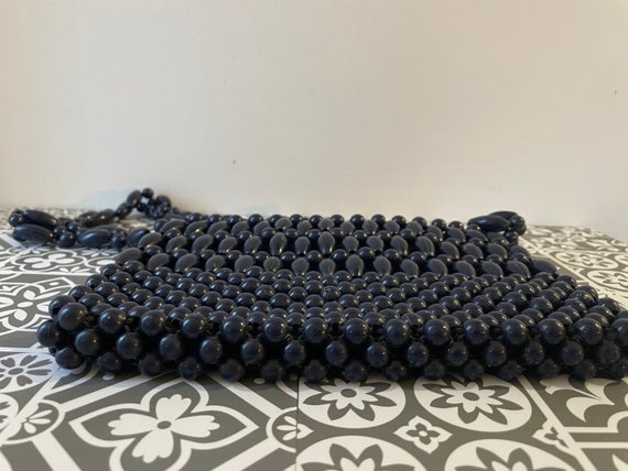 1950s/1960s Empire Made Navy Beaded Shoulder Bag - image 5