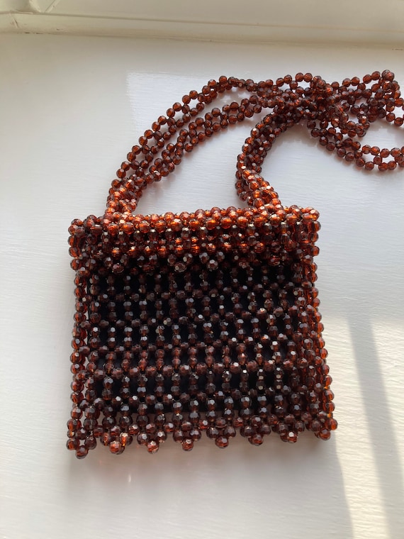 1960s/1970s Harrods Amber Beaded shoulder bag
