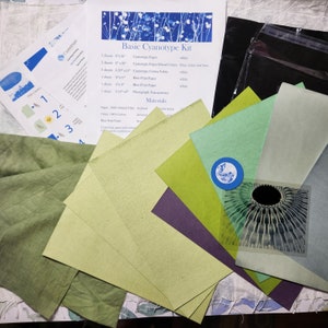 Cyanotype Deluxe Sun Printing Kit Pre-Treated Papers and Fabric