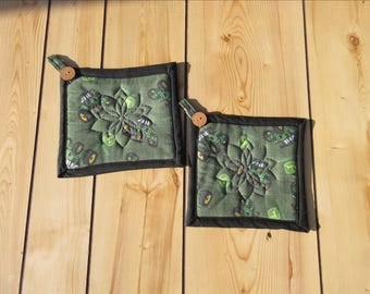 Handmade John Deere Potholder: Farm tractor Kitchen Decor