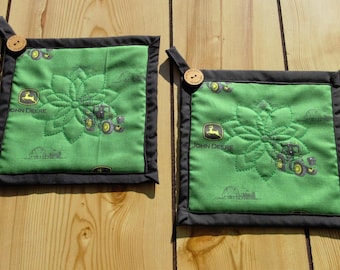 Handmade John Deere Potholder: Farmhouse Kitchen Decor