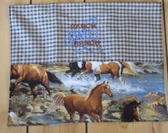 Handmade embroidered tea towels: Cowgirl Kitchen towels,Ranch Sweet Ranch.