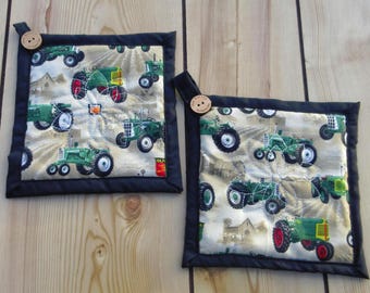 Handmade Oliver tractor Potholder:Handcrafted Oliver hotpads