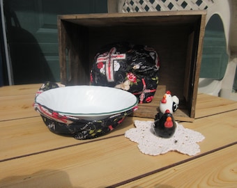 Handmade religious Bowl Cozy, Reversible Microwave cozies-soup bowl hot-pad